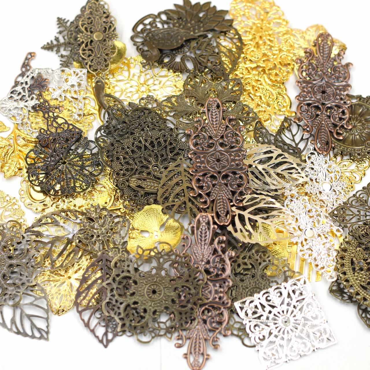 Craft Embellishment - الزينة موصلات عشوائية مختلطة مثلث زهرة