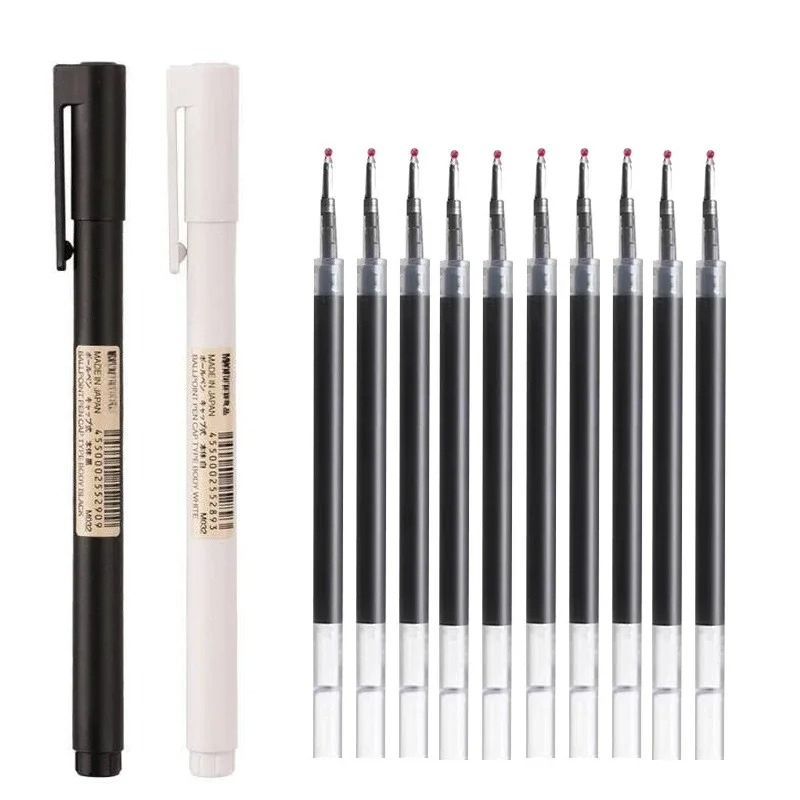 Muji Stationery Gel Pen - أقلام جل سوداء بسمك 0.5 مم