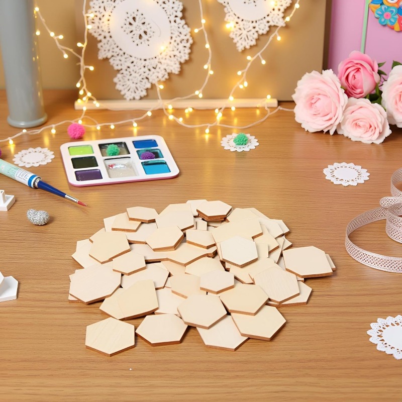 50 قطعة 4 سنتيمتر لم تنته الخش - مراجعة Craft Embellishment وسعره