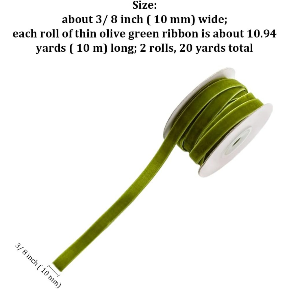 2 لفات 21.88 ياردة 3/8 بوصة شر - مراجعة Velvet Ribbon Roll وسعره