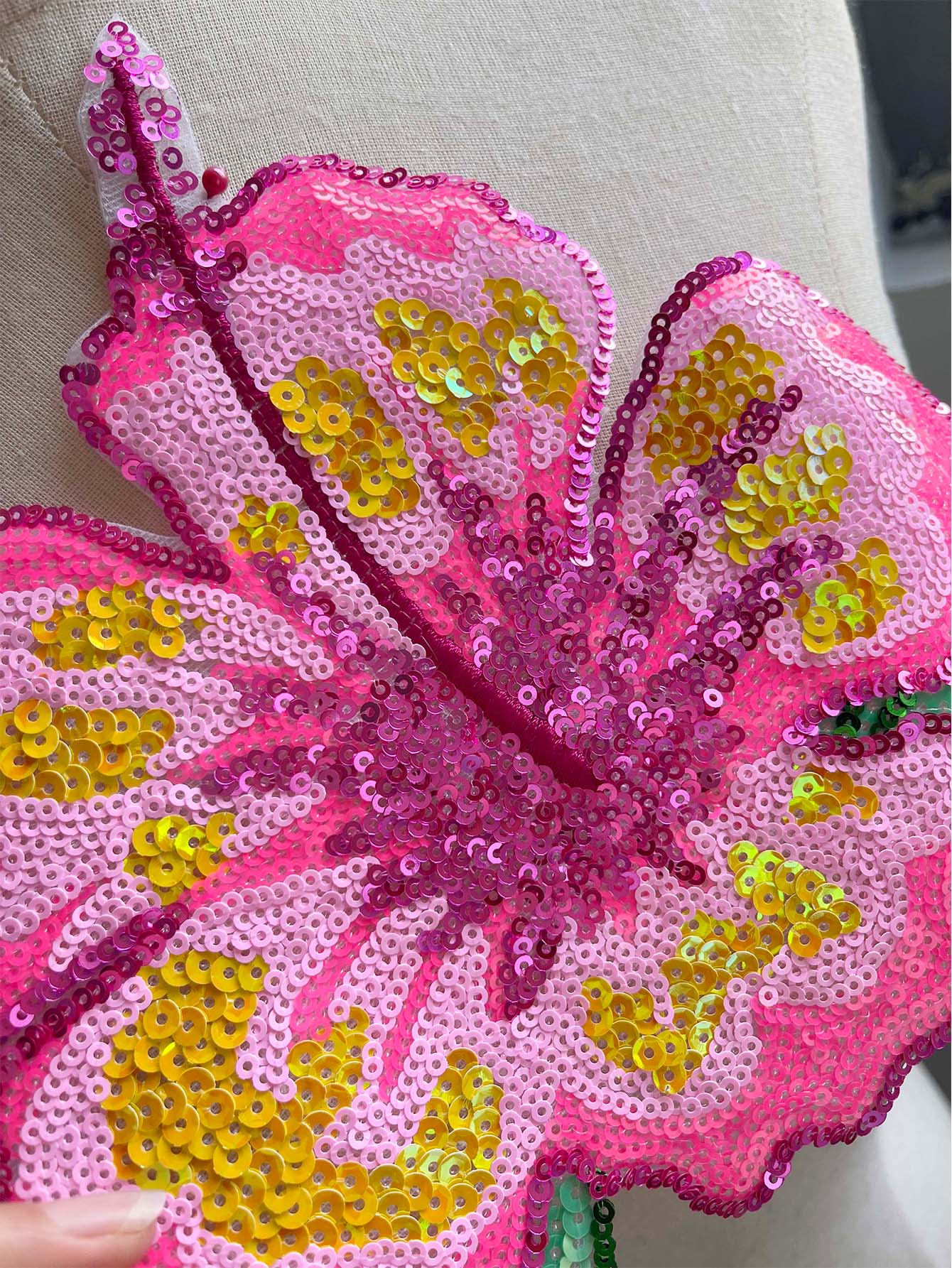 1 قطعة 26 سنتيمتر الساطع الورد - مراجعة Applique Patch Flower وسعره