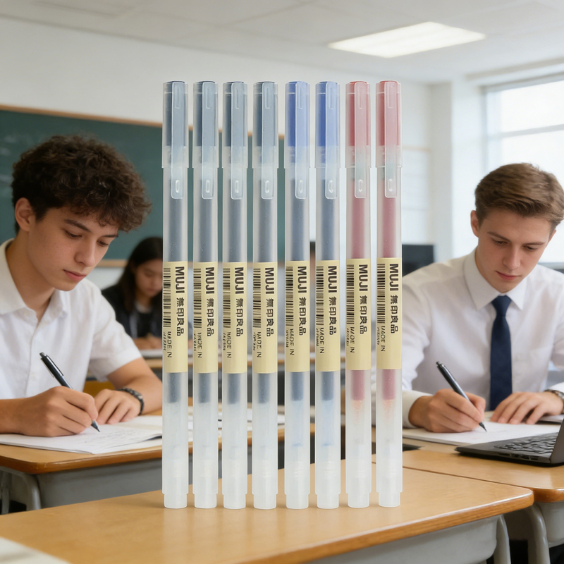 6/8 قطع أقلام جل على طراز MUJI - مراجعة Muji Stationery Gel Pen وسعره